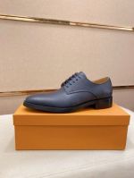 LV Black calfskin Leather Shoes-LV Man Business Leather Shoes